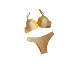 Conjunto Pop Amarelo com Renda