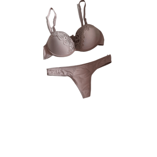 Conjunto Pop Bege com Renda