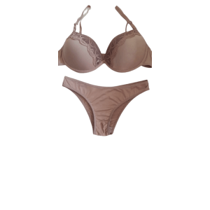 Conjunto Pop Bege com Renda