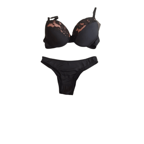 Conjunto Pop Preto com Renda