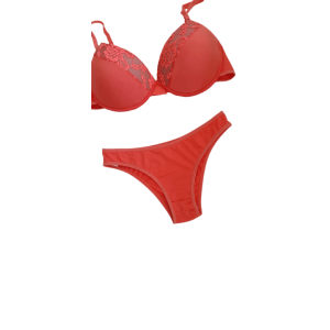 Conjunto Pop Salmão com renda