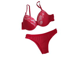 Conjunto Pop Vermelho com Renda