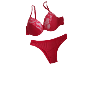 Conjunto Pop Vermelho com Renda
