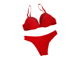 Conjunto Pop Vermelho com Renda
