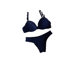 Conjunto Pop Azul Marinho com renda