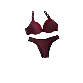 Conjunto Pop Vinho com renda