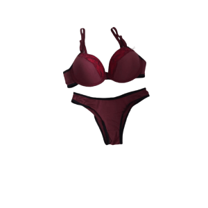 Conjunto Pop Vinho com renda